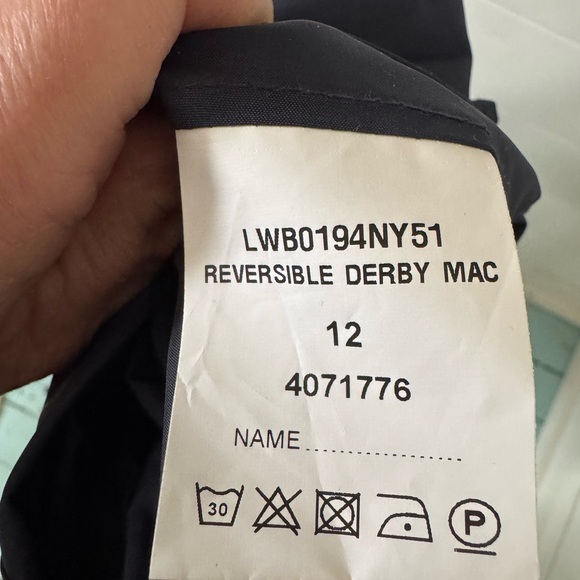 Barbour Size US 8 Reversible Derby Mac Water Wind Resistant Jacket in Navy/Plaid - Picture 15 of 17